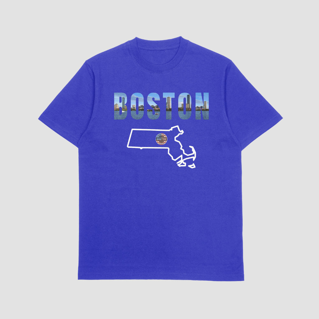 Boston State Map T-Shirt – Celebrate Beantown in Style (FREE SHIPPING)