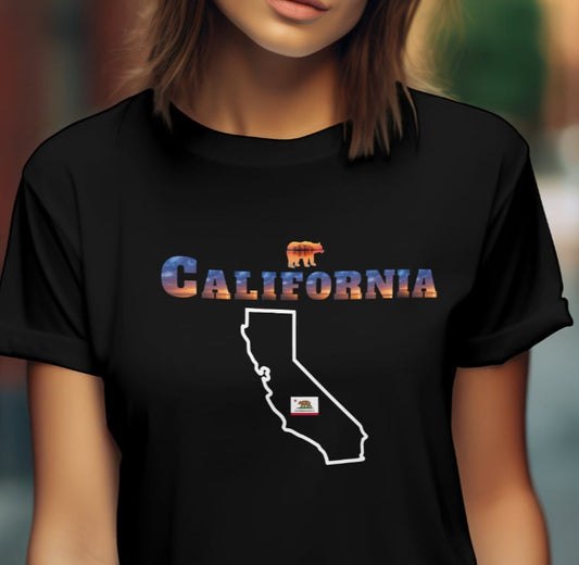 California State Map T-Shirt – Celebrate the Golden State in Style (FREE SHIPPING)