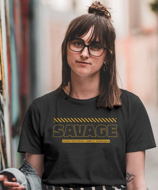 Savage T-shirt, unisex short sleeve T-shirt, Cotton T-shirt, Pretty Shirt, Graphic T-Shirt, Handmade Clothing,