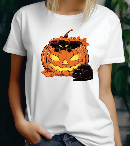 Cats Pumpkin T-Shirt: Embrace the Spooky Season