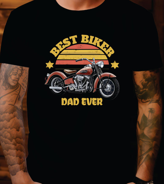 Best Biker Dad Ever: Vintage Motorcycle T-Shirt