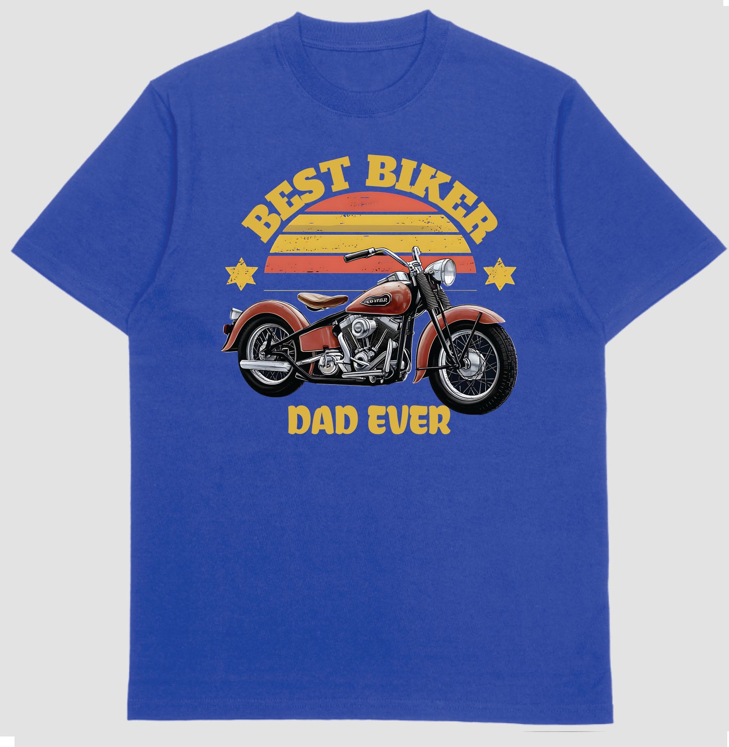 Best Biker Dad Ever: Vintage Motorcycle T-Shirt