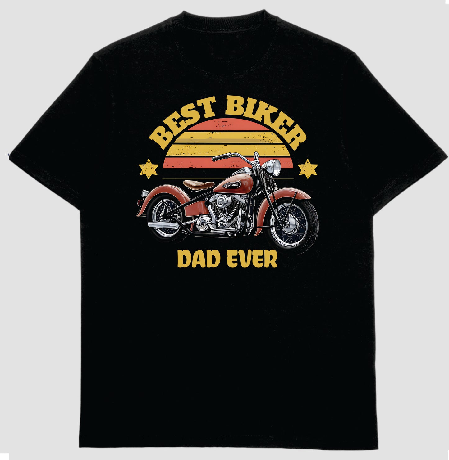 Best Biker Dad Ever: Vintage Motorcycle T-Shirt