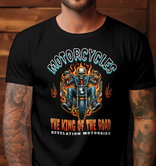 Motorcycles the King of the Road T Shirt, Love Pride Gift, Graphic Tee, cotton, Unisex T-shirt