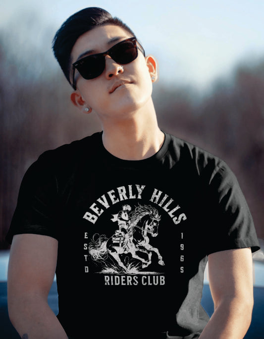 Beverly Hills Riders Club T-Shirt | Beverly Hills Vintage horse Style Tee | Beverly Hills Shirt Media 1 of 7